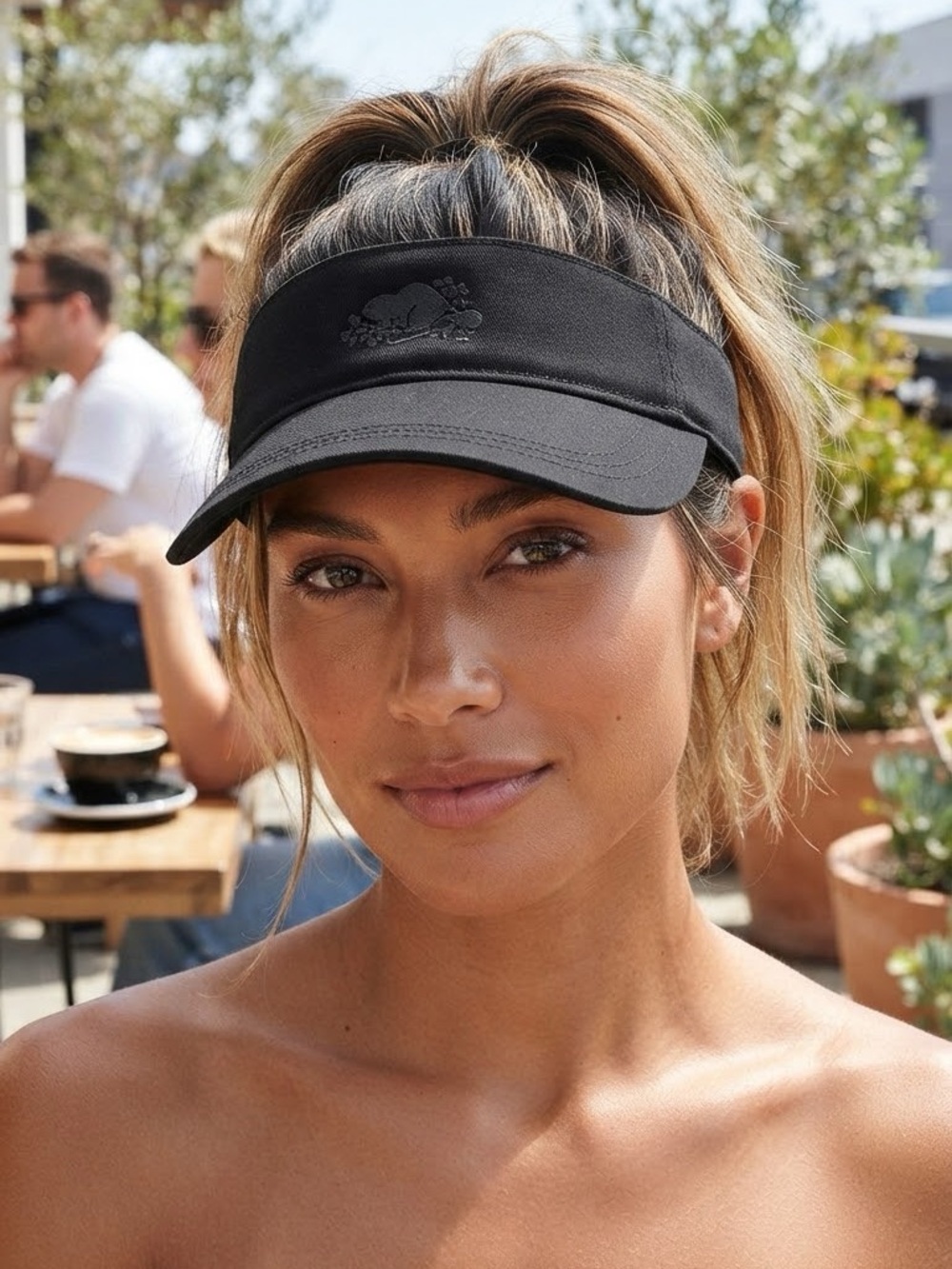 Roots Black Athletic Sun Visor Hat